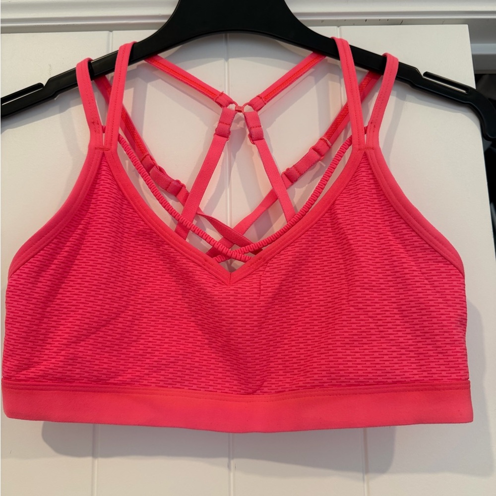 Lorna Jane Vibrant Coral Strappy Sports Bra